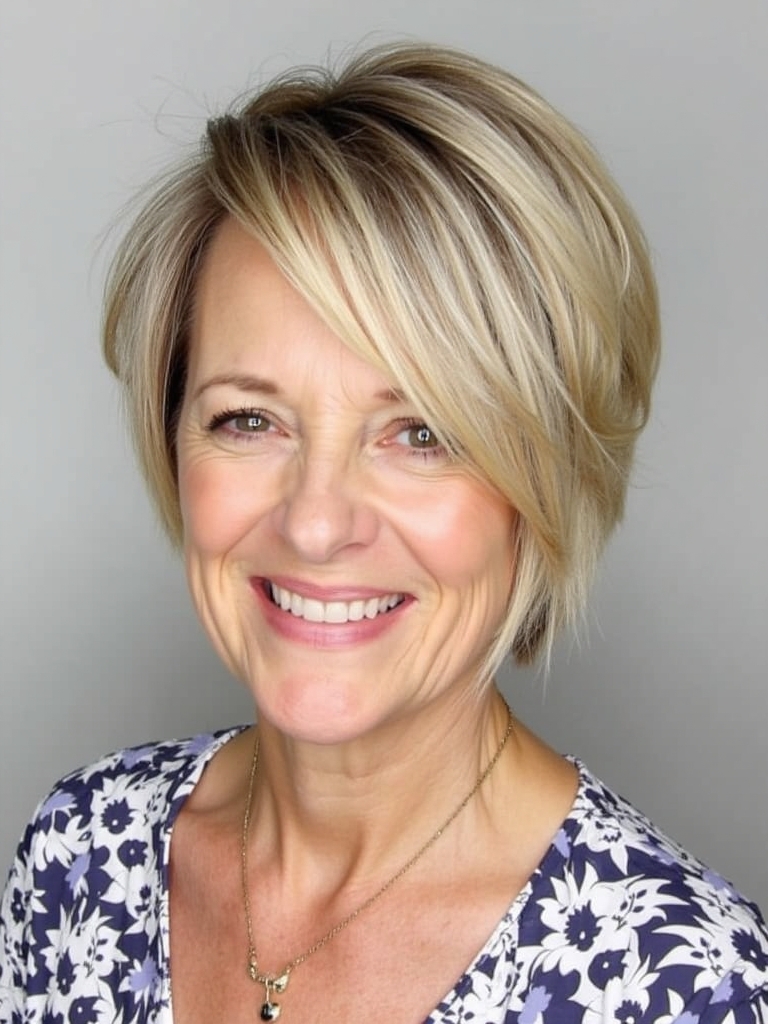 Hairstyles For Thin Hair Fine Over 50: The Stacked Bob