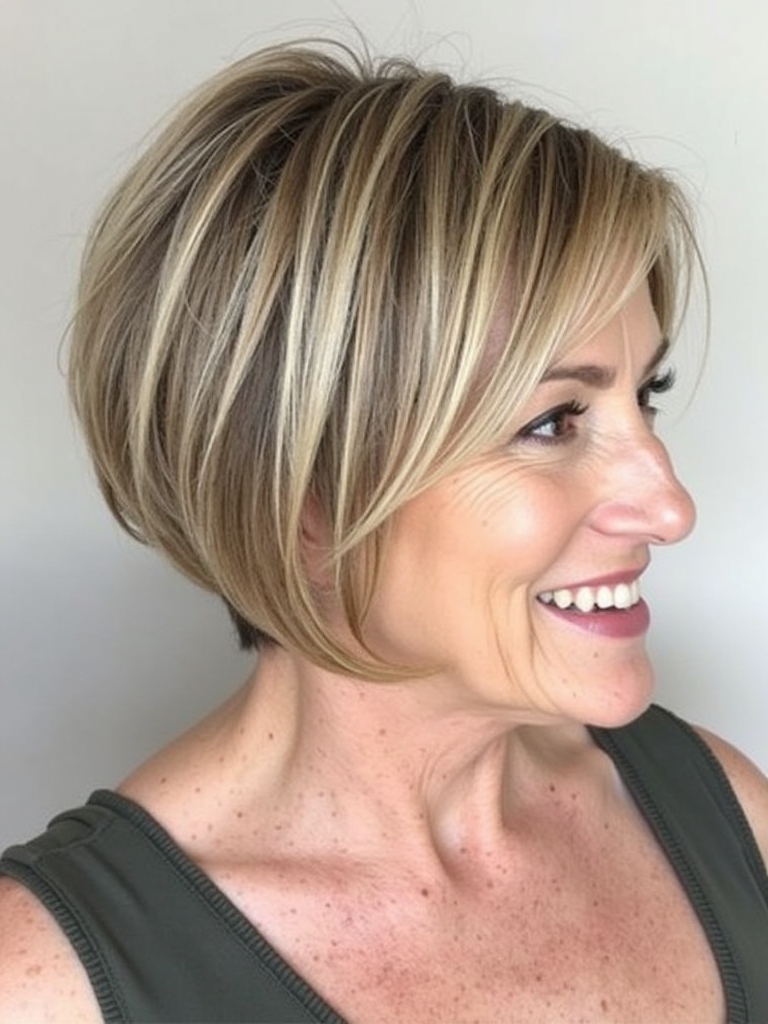 Hairstyles For Thin Hair Fine Over 50: The Inverted Bob
