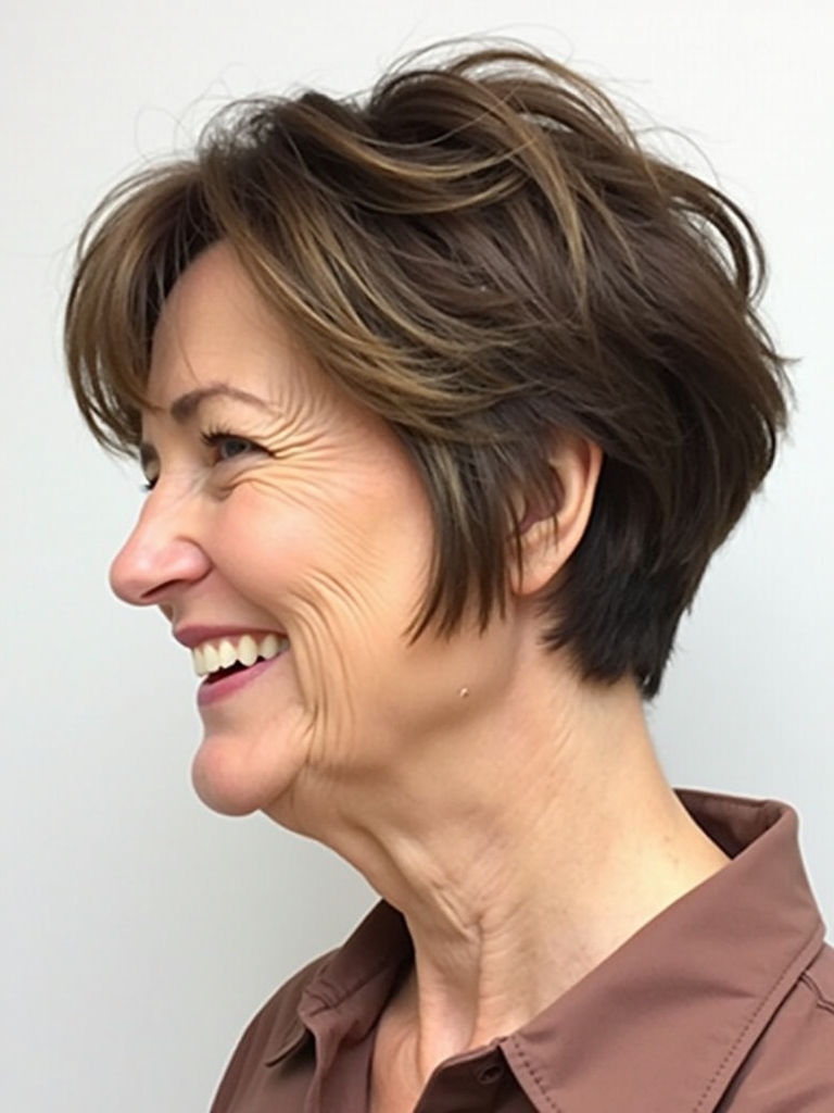 Hairstyles For Thin Hair Fine Over 50: The Choppy Layers Bob