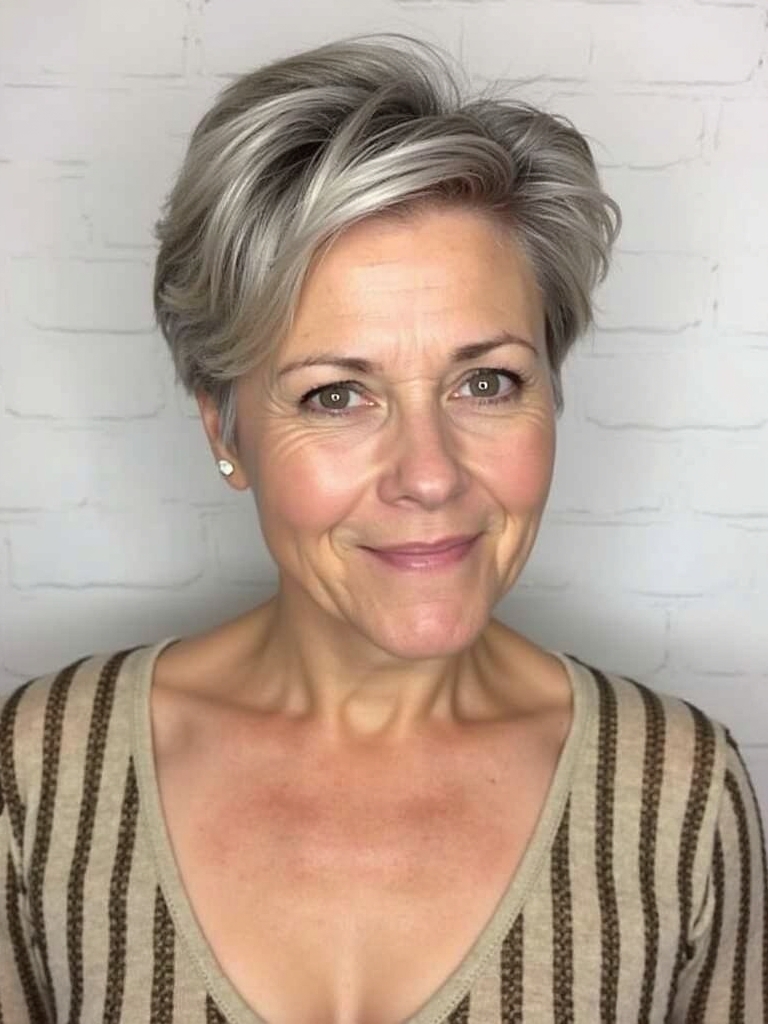 Hairstyles For Thin Hair Fine Over 50: The Long Layered Pixie