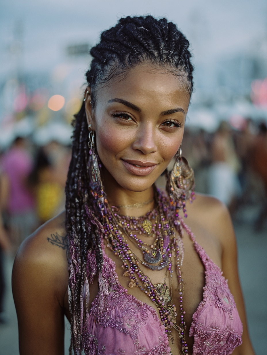 Festival Hairstyles: Cornrows with Beads
