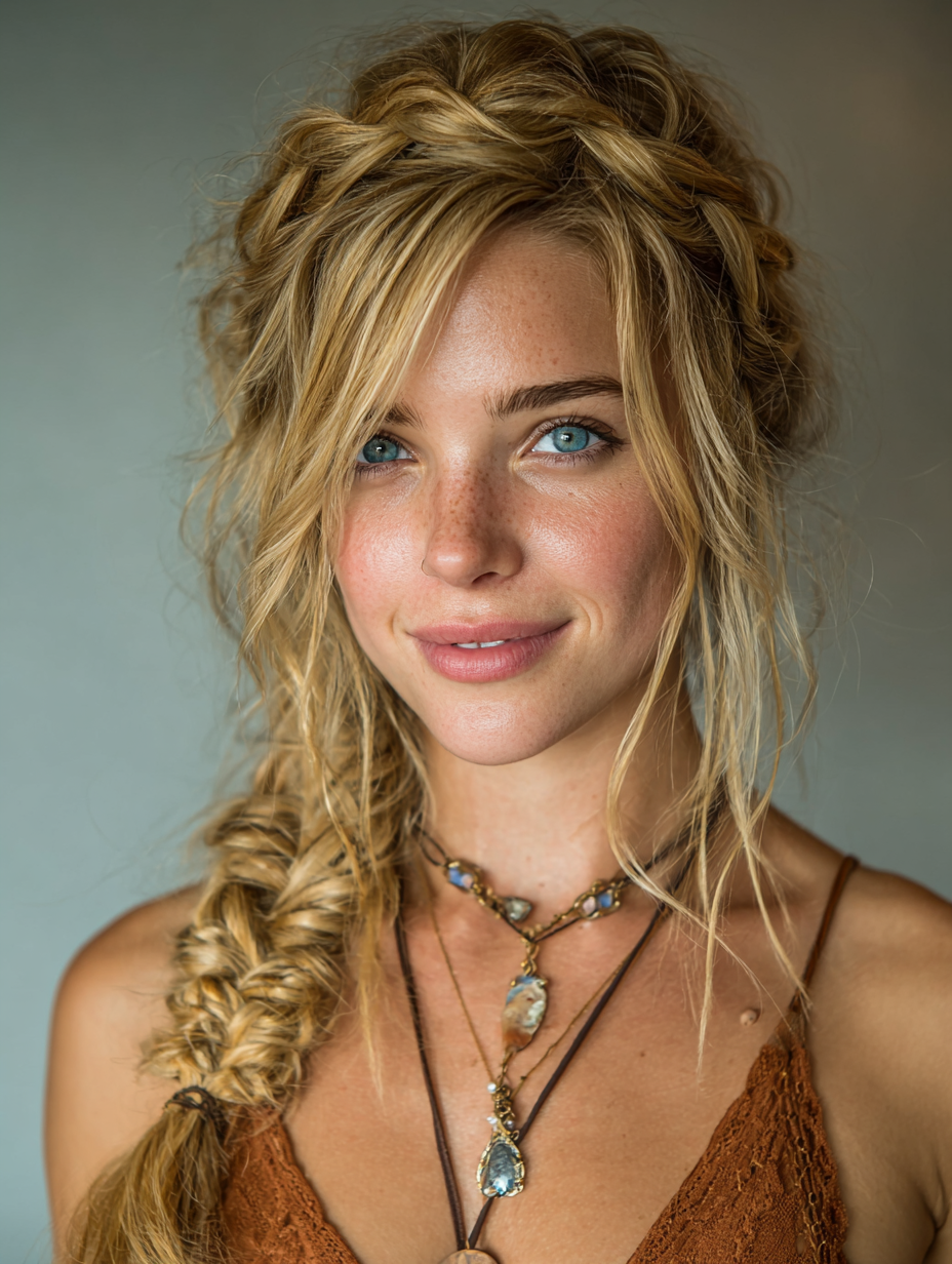 Festival Hairstyles: Side Swept Fishtail Braid