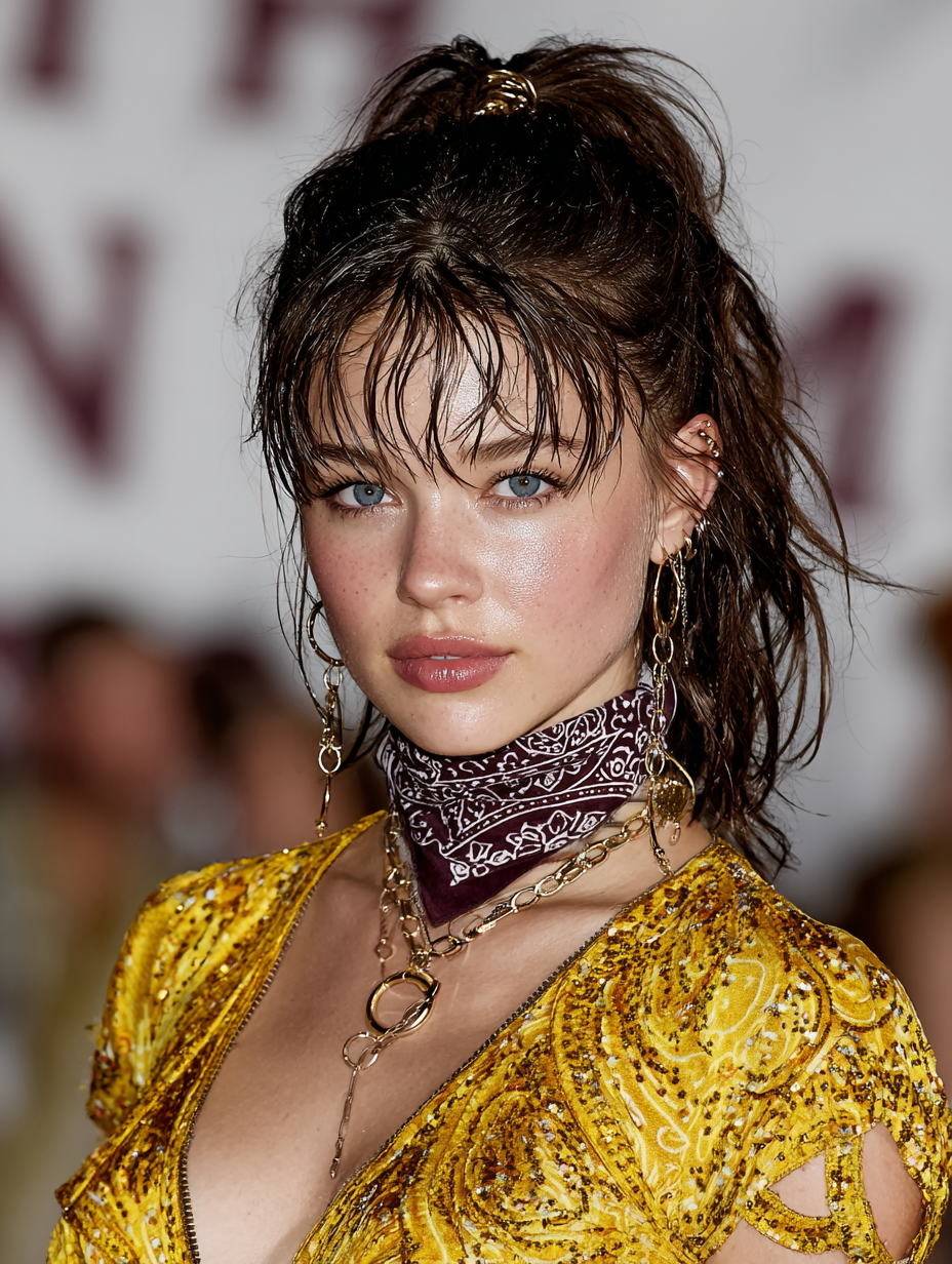 Festival Hairstyles: High Ponytail with Hair Rings