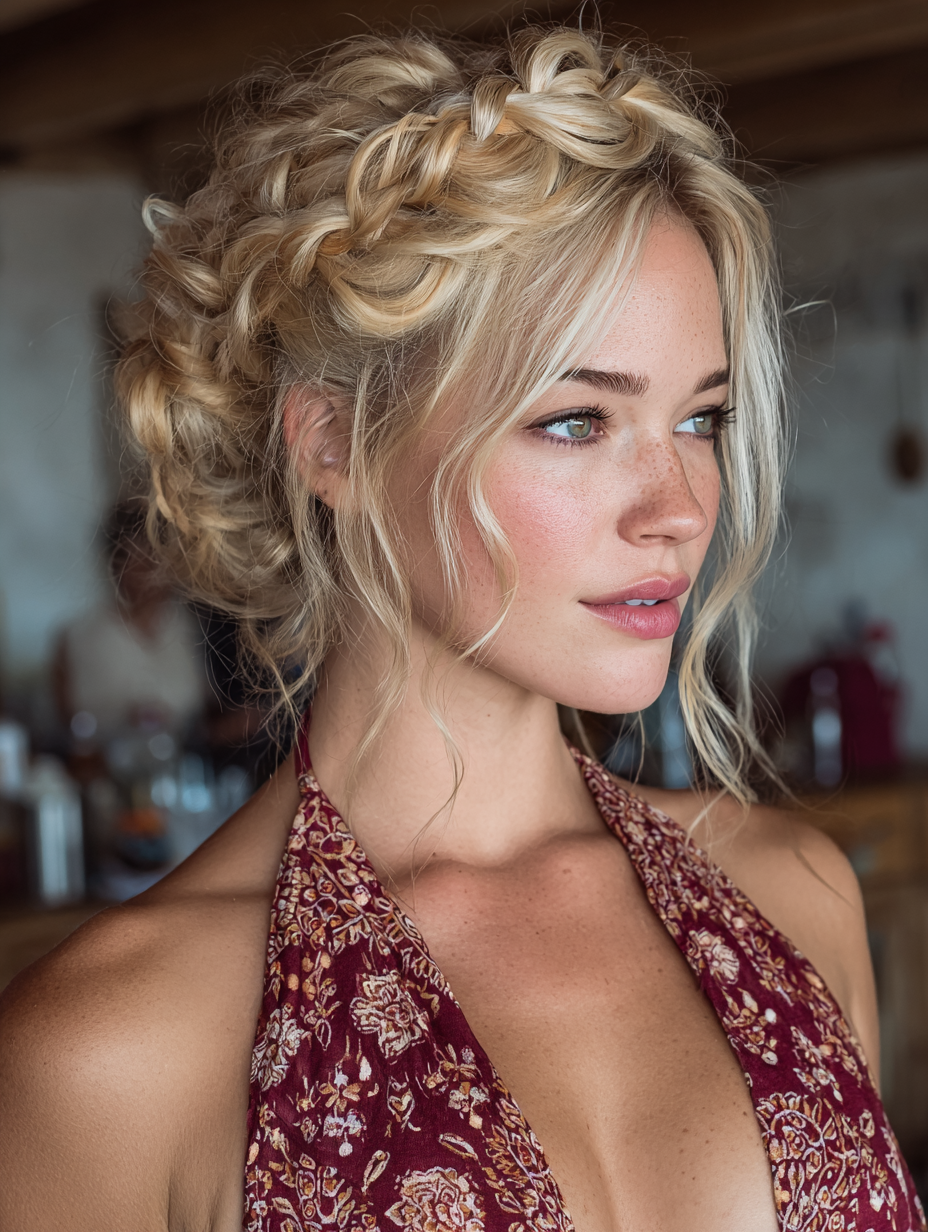 Festival Hairstyles: Twisted Halo Updo