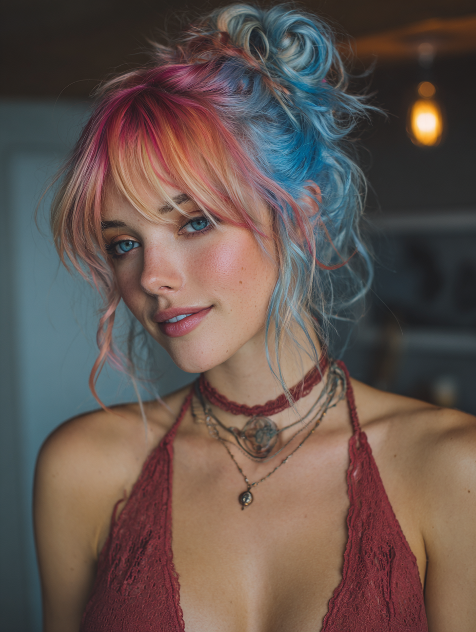 Festival Hairstyles: Twisted Side Ponytail with Flowers