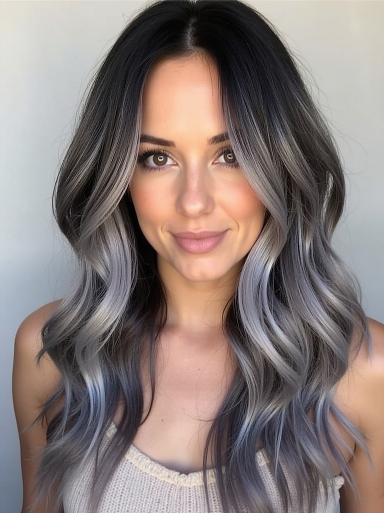 Hair Color Ideas For Brunettes: Brunette with Red Wine Highlights