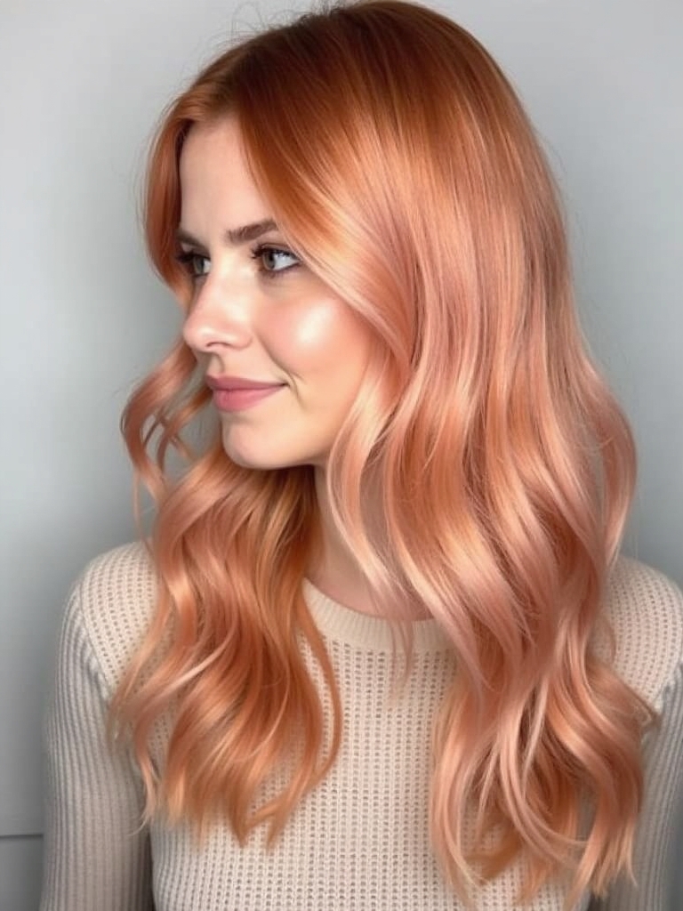 39 Copper Peach Hair Color Ideas: Peach Dip-Dye