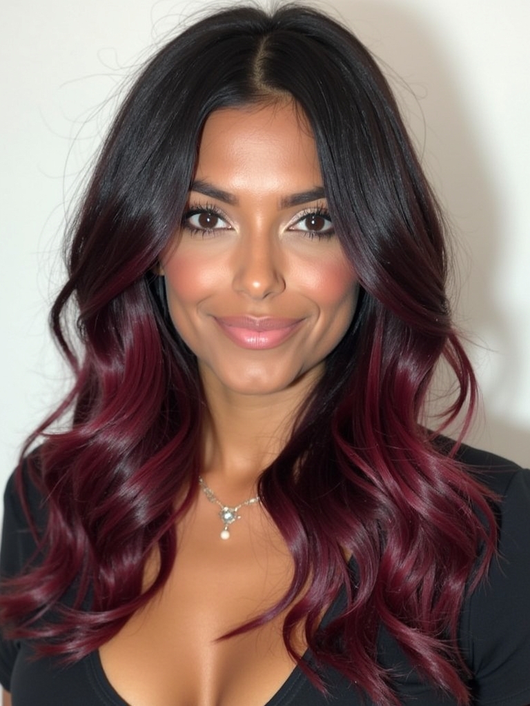 Hair Color Ideas For Brunettes: Midnight Brown with Lavender Haze