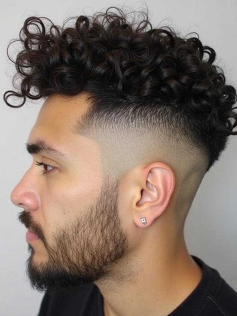 Mens Hairstyles Curly Hair: The Side Part with Curls