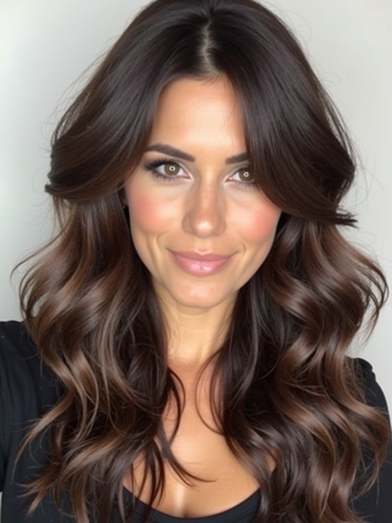 Hair Color Ideas For Brunettes: Deep Brown with Teal Tips