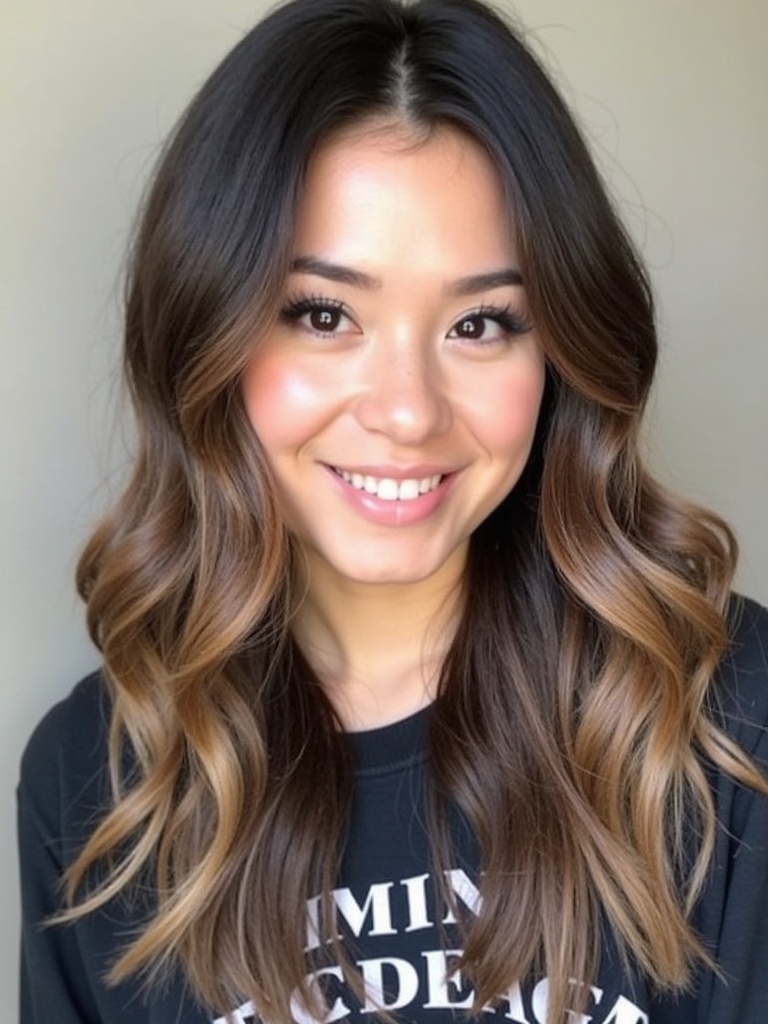 Hair Color Ideas For Brunettes: Neutral Brunette with Champagne Highlights