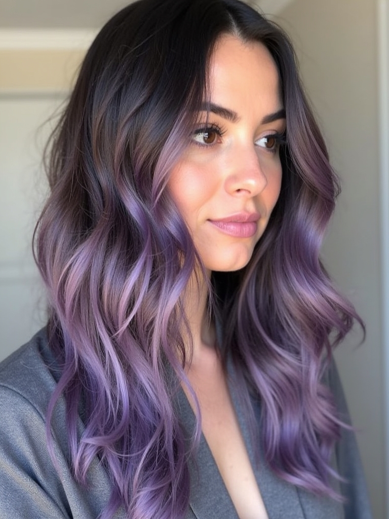 Hair Color Ideas For Brunettes: Deep Mocha with Caramel Drip Highlights