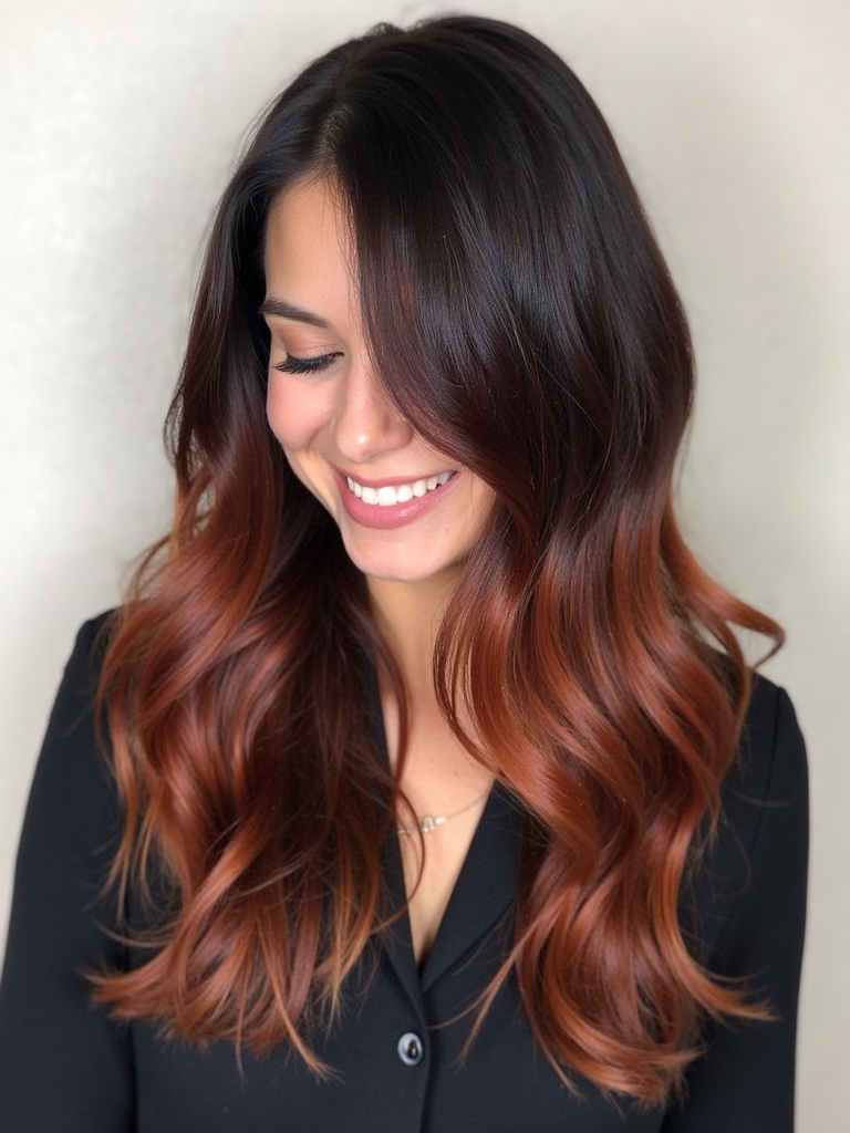 Hair Color Ideas For Brunettes: Chocolate Cherry Ombre