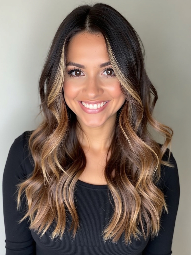 Hair Color Ideas For Brunettes: Dark Chocolate with Bronze Highlights