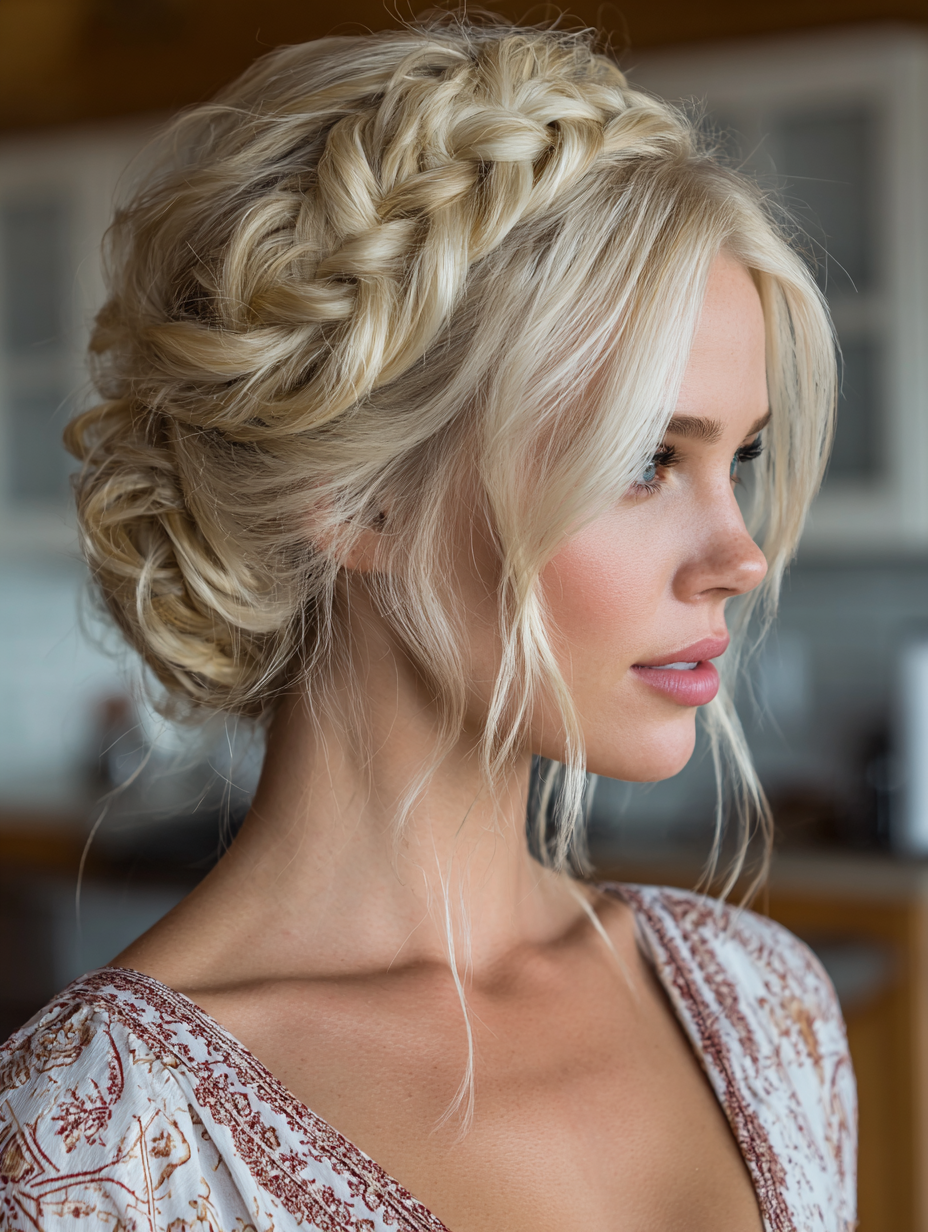 Grad Hairstyles: Ty Ball Hairstyles Braid Crown With Updo for Graduation