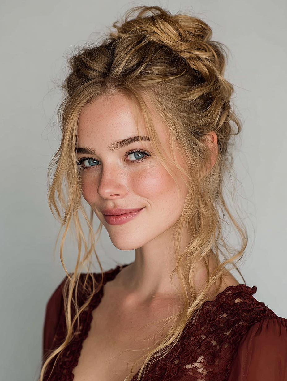 Grad Hairstyles: Half Up Bun Prom Hair for Graduation