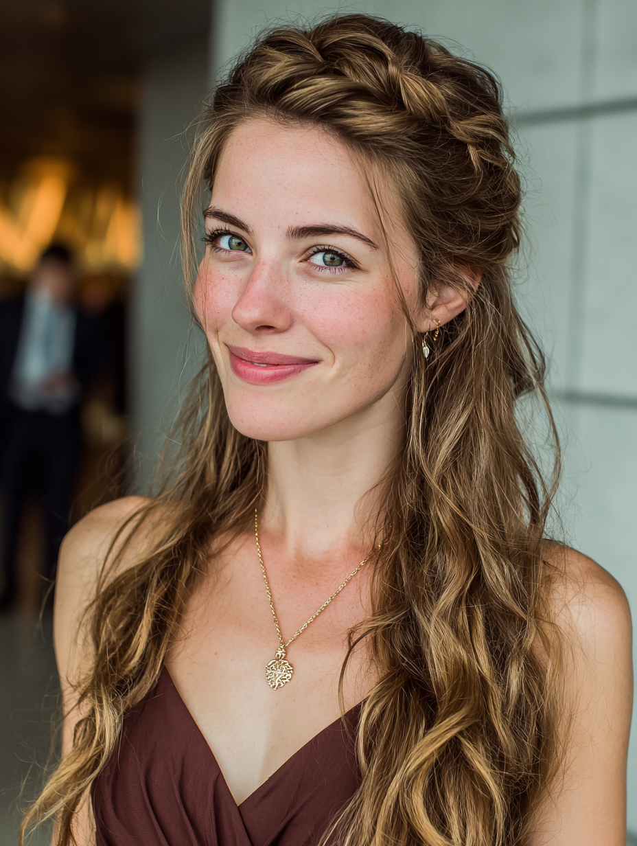 Grad Hairstyles: Twisted Half Up Half Down Hairstyle for Graduation