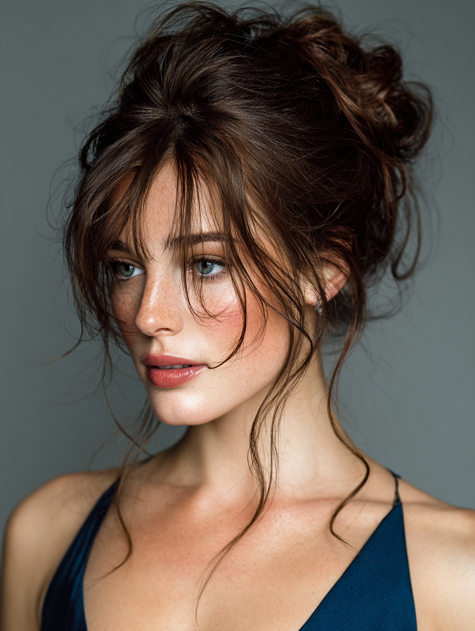 Grad Hairstyles: Loose Bun with Tendrils for Graduation