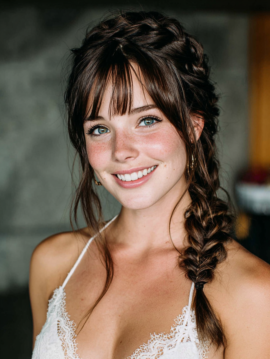Grad Hairstyles: Bangs Braid for Graduation