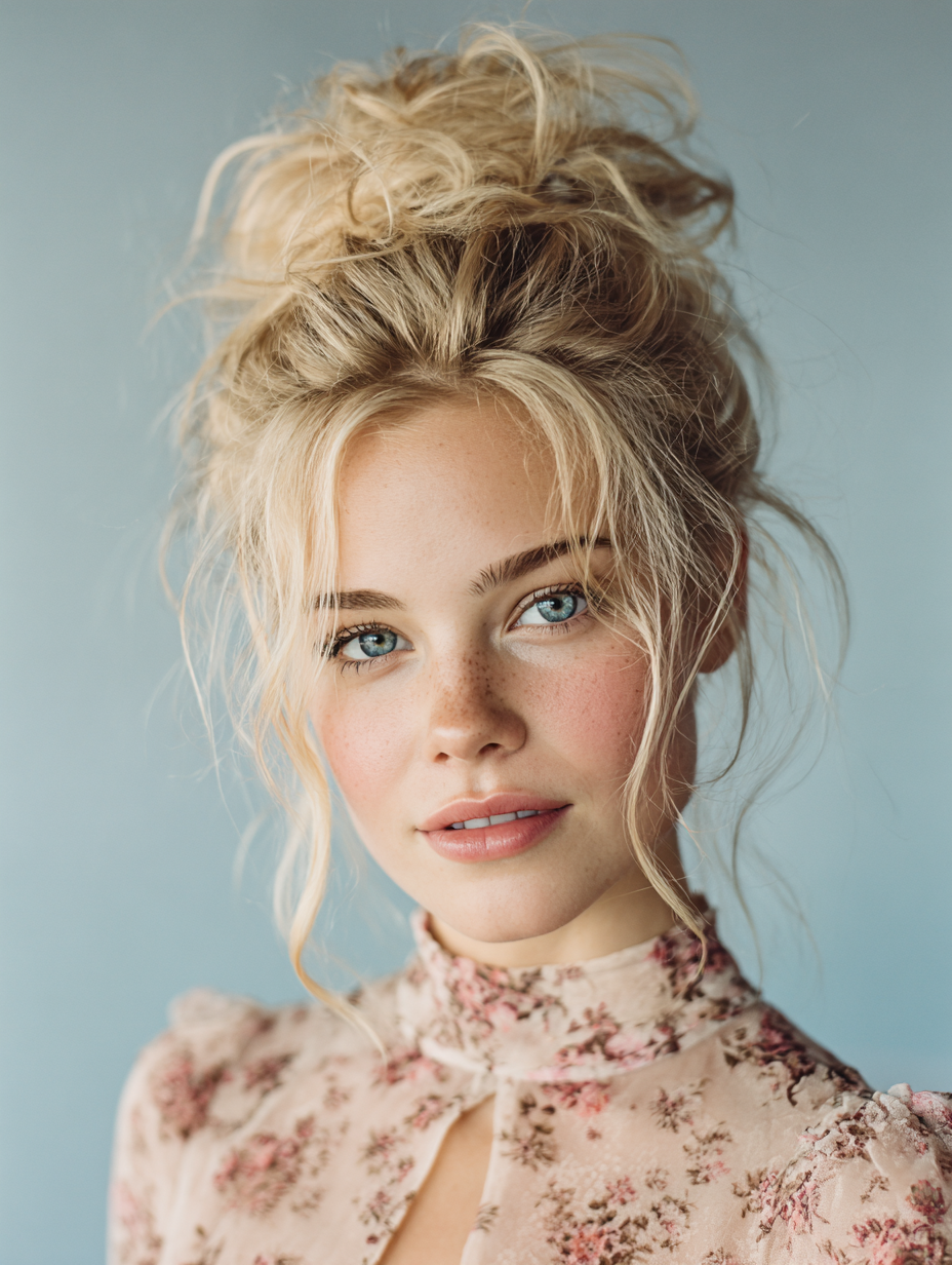 Grad Hairstyles: Textured Topknot for Graduation