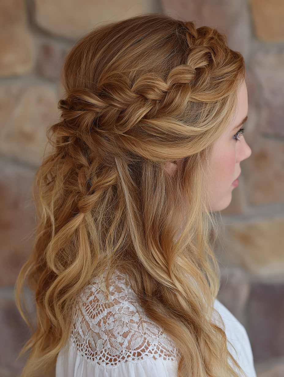 Grad Hairstyles: Waterfall Braid for Graduation