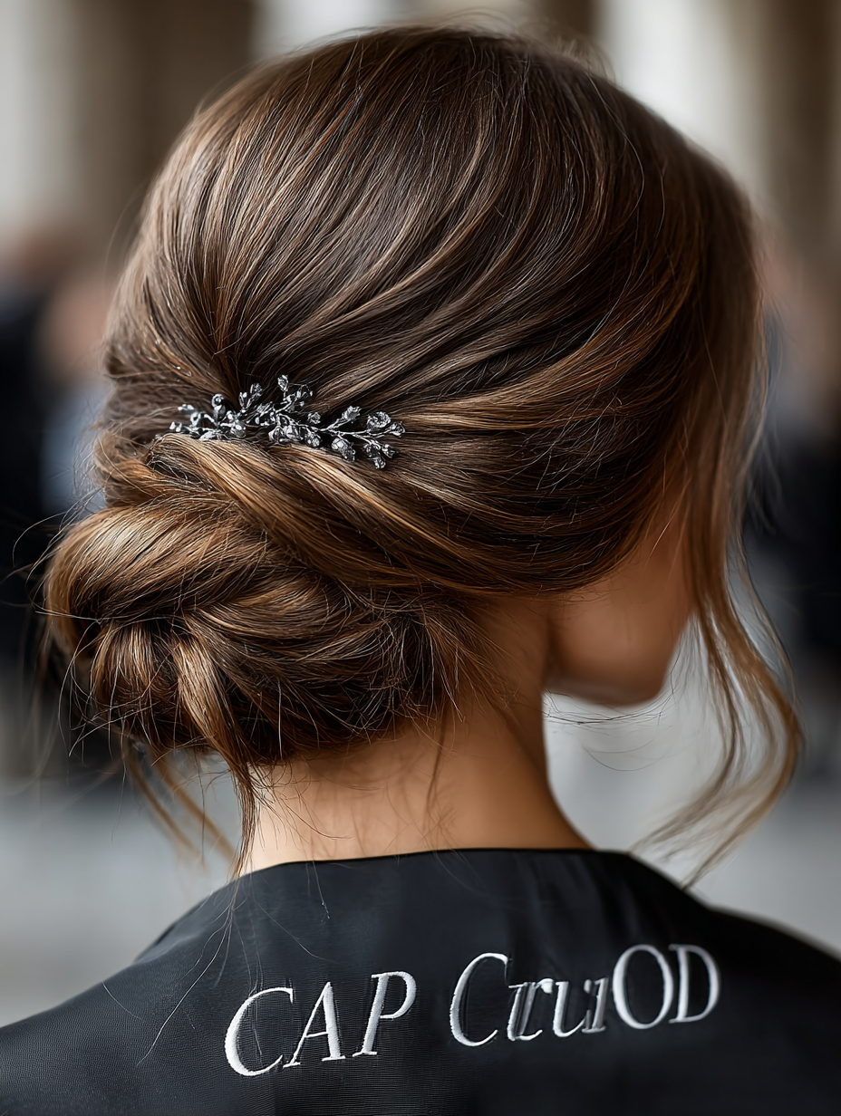 Graduation Hairstyles With Cap: Sleek Low Bun