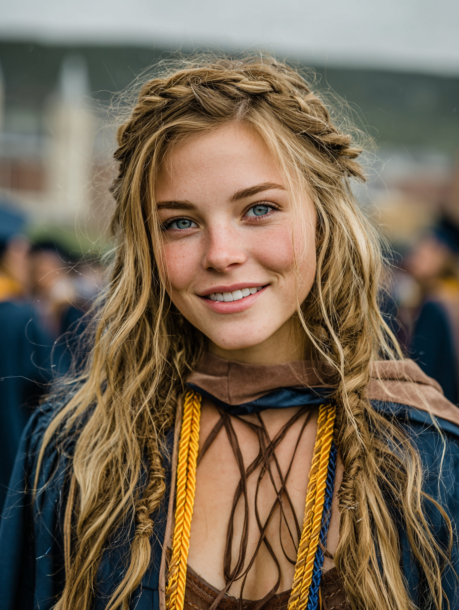 Graduation Hairstyles With Cap: Boho Waves