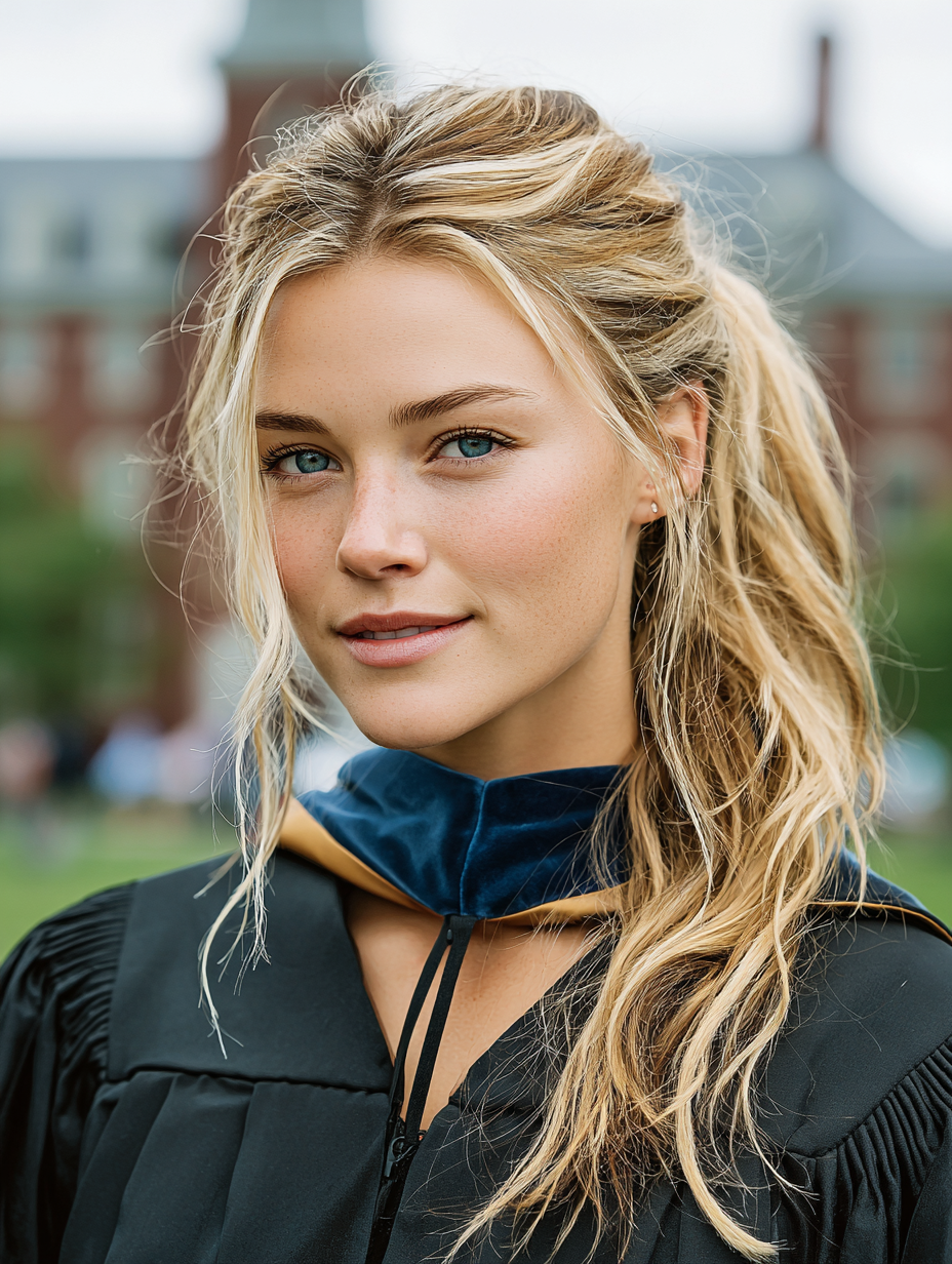 Graduation Hairstyles With Cap: High Ponytail with Wrap