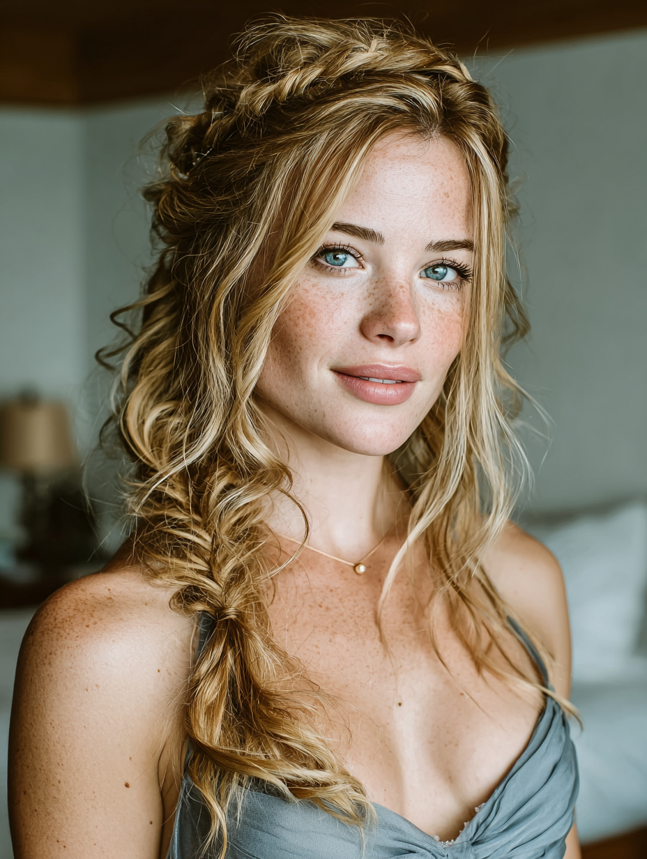 Graduation Hairstyles With Cap: Side Braid With Loose Waves