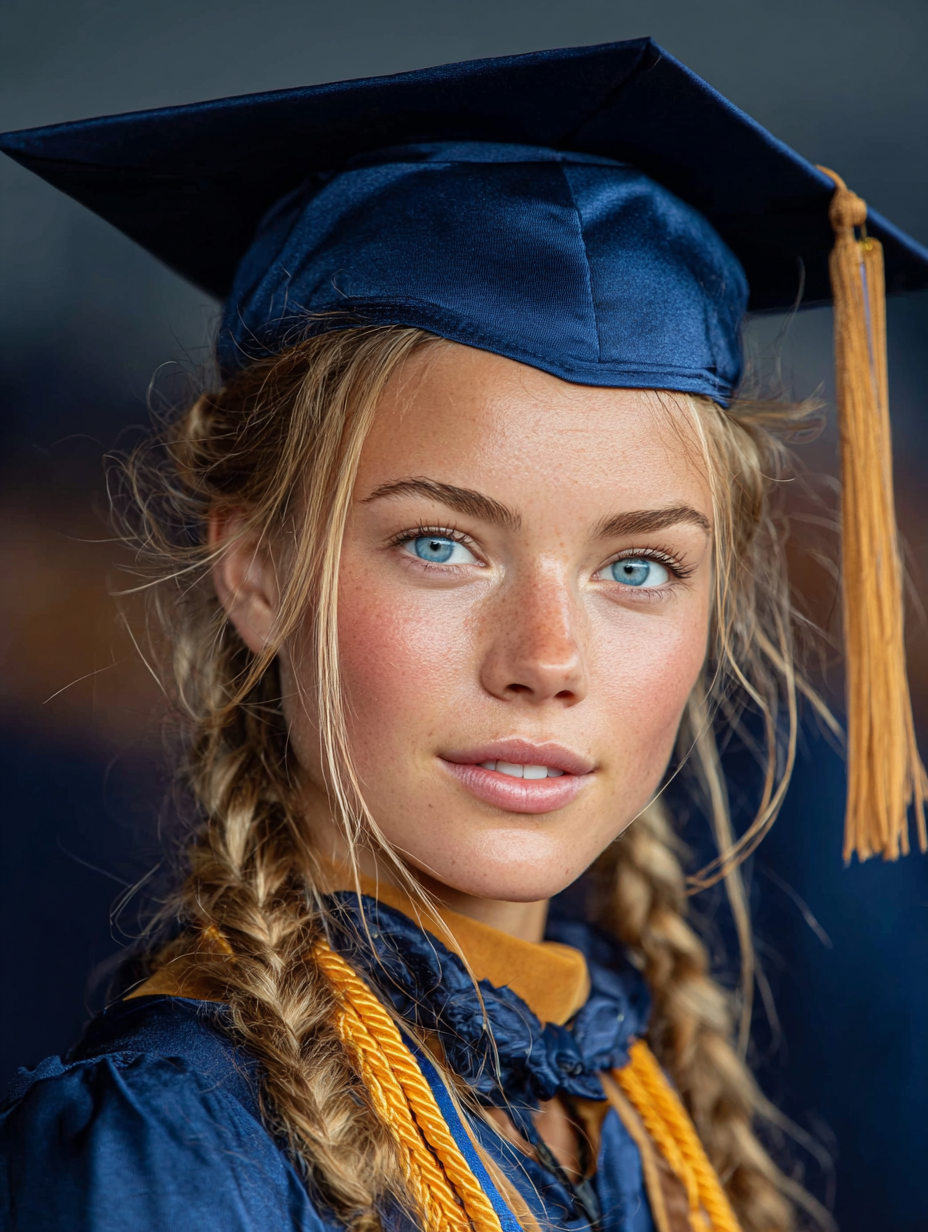 Graduation Hairstyles With Cap: Straight and Sleek