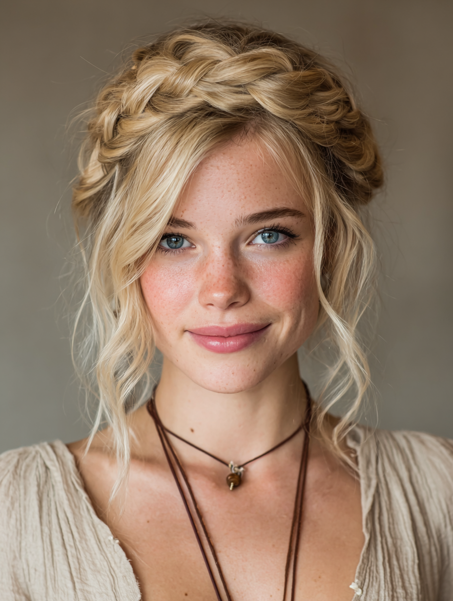 Graduation Hairstyles With Cap: Twisted Crown Braid